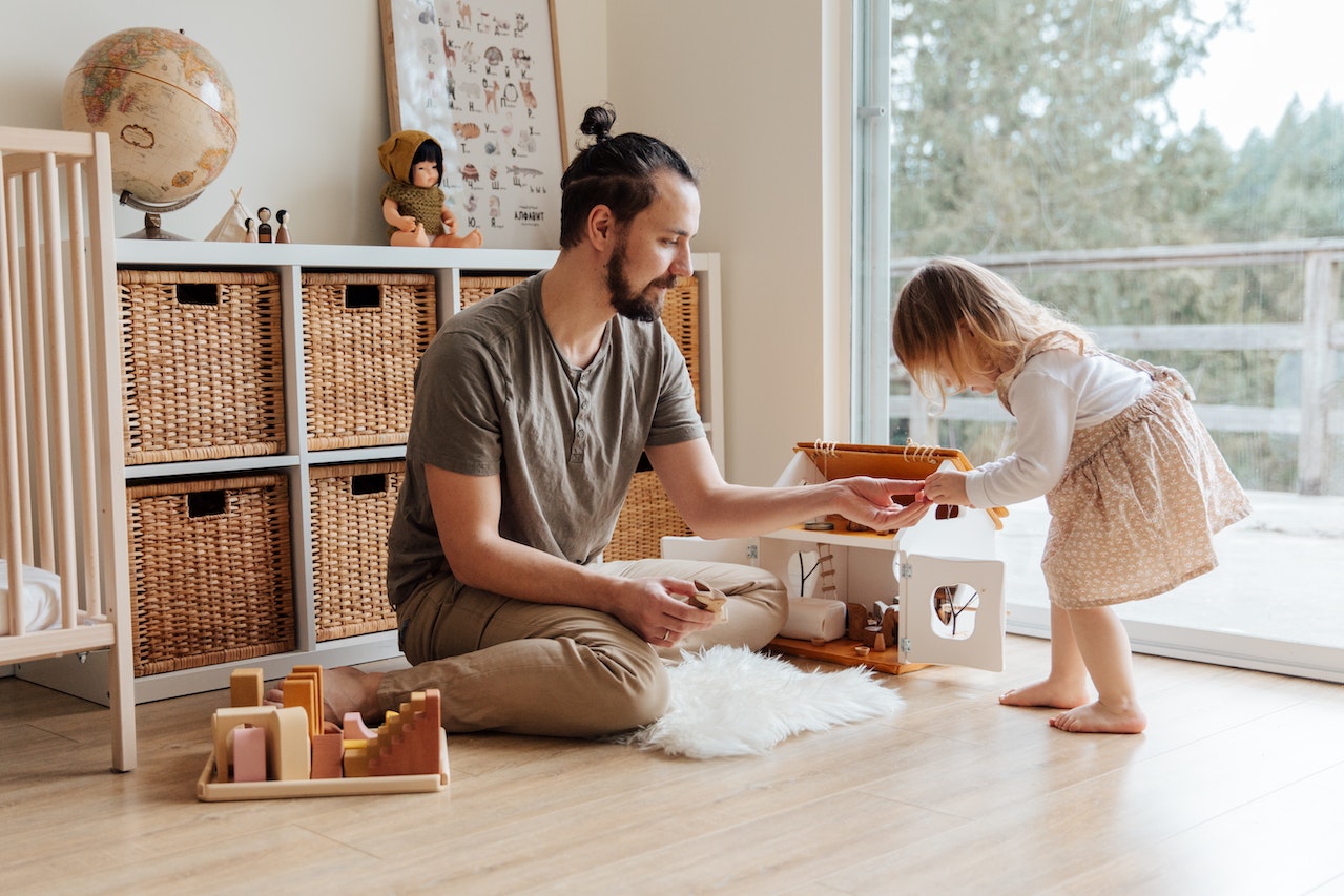 Dad and Daughter Playing